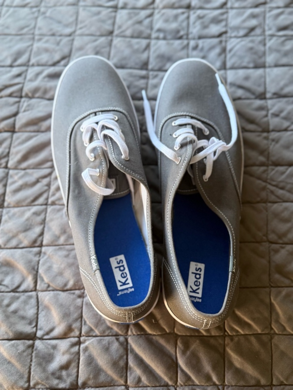 Keds Gray Canvas Lace-Up Sneakers (Unworn)
